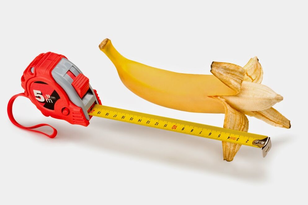 banana și centimetrul simbolizează mărirea penisului